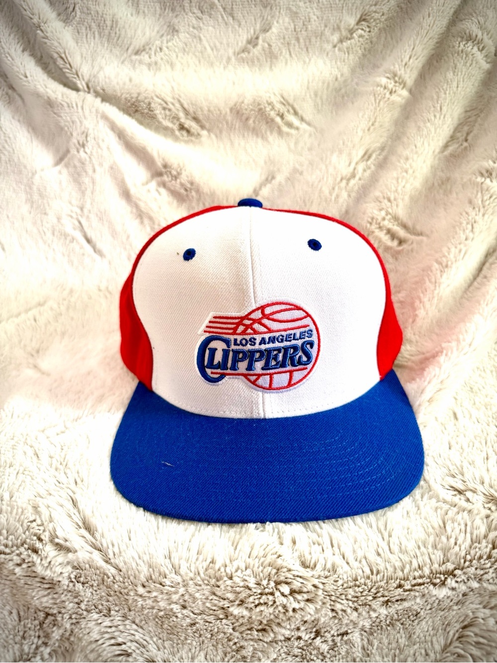 Mitchell & Ness Los Angeles Clippers White Red Blue Snapback Hat
